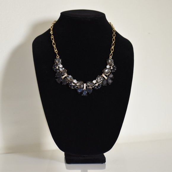 JCrew Black/Dark Grey & Gold Statement Necklace | Excellent Condition - Picture 3 of 6